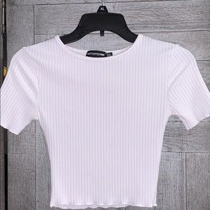 Prettylittlething White Crop Top
